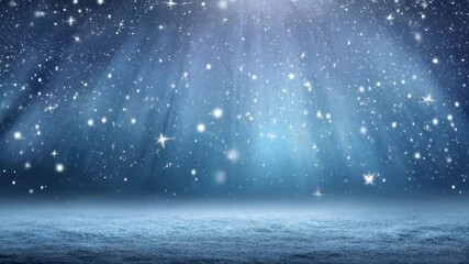 Wall Mural - Enchanting winter night sky with shimmering stars and snowfall