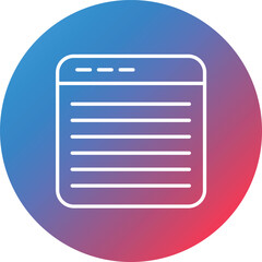 Website Line Gradient Circle Background Icon