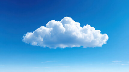 Wall Mural - large fluffy white cloud floats peacefully in clear blue sky, creating serene and calm atmosphere