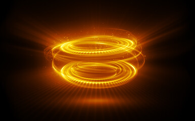 Wall Mural - glow swirl light effect. circular lens flare. abstract rotational lines. power energy element. lumin