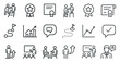 © Coosh448 - Business and leadership outline icons set – linear, corporate, management symbols