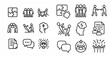 © Coosh448 - Teamwork and collaboration outline icons set – linear, communication, partnership designs