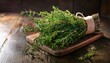 © Quinlan - lush green thyme bouquet a vibrant fresh herbal still life