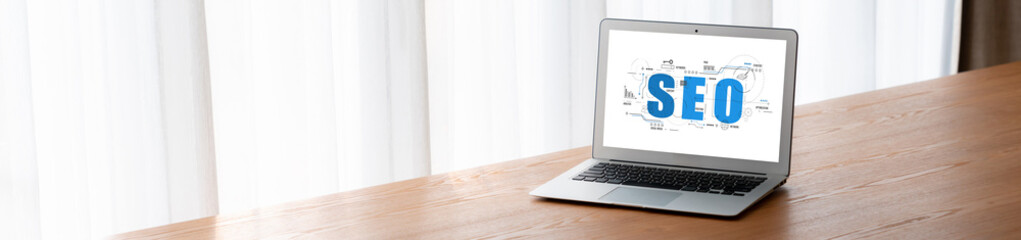SEO search engine optimization for modish e-commerce and online retail business showing on computer screen