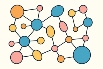 abstract network connection concept with circles and lines. vector graphic for technology, data, and