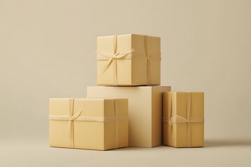 Wall Mural - White box mockup on white background. 3d rendering illustration.