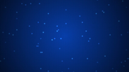 Wall Mural - futuristic blue digital grid background with scattered glowing squares, ideal for tech presentations