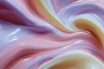 Wall Mural - abstract colorful wallpaper pattern featuring fluid curves and soft pastel hues