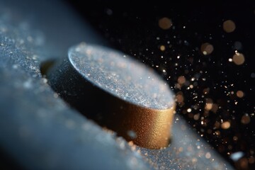 Wall Mural - detailed macro shot of a mechanical keyboard key with dust particles