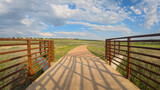 Summer biking on the Long View Trail between Fort Collins and Loveland in northern Colorado, POV cyclist perspective