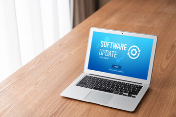 Wall Mural - software update on computer for modish version of device software upgrade