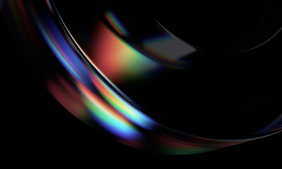 Wall Mural - abstract minimalist design, iridescent glass shape, 3d render