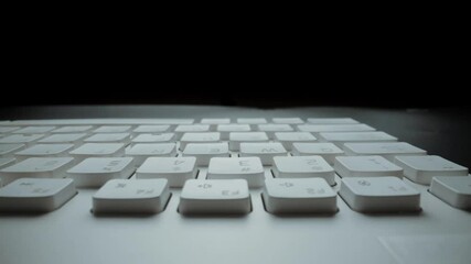 Wall Mural - close-up macro view of keyboard on the laptop computer or desktop computer. macro soft focus dolly s