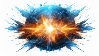 Wall Mural - electric energy blast effect for sci fi games action vfx or motion graphics isolated on white background
