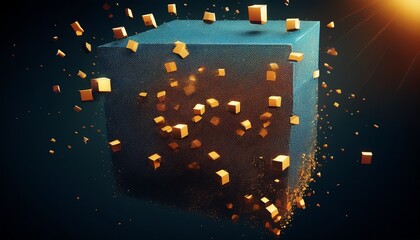 Wall Mural - floating debris squares for disintegration or particle effects