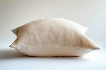 Wall Mural - Tan Pillow on Light Gray Surface