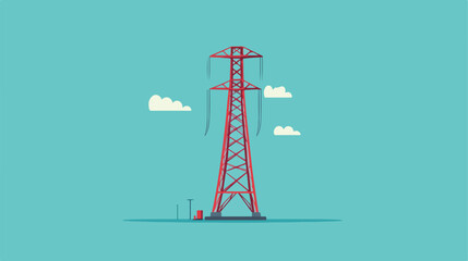 Wall Mural - electric tower icon flat vector illustration
