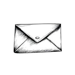 Wall Mural - creative envelope cartoon vector illustration in black and white