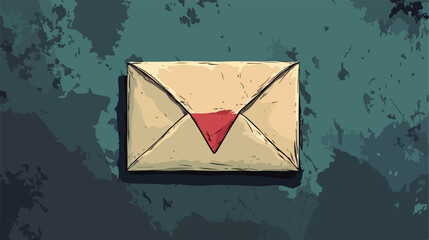 Wall Mural - hand drawn envelope flat vector illustration