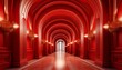 © Cleveland - a beautiful luxurious red architecture design idea for a modern hallway wallpaper background