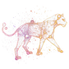 Wall Mural - png colorful leo light glitter art sparkle animal.
