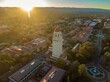 © Zenstratus - Aerial view of Hoover Tower at Stanford University, California, USA. The tower is a landmark, housing archives. Palo Alto, California, USA. 28 December 2024.