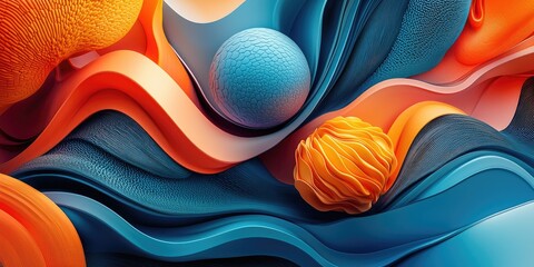 Sticker - an abstract visual with 3d geometric patterns that rise and recede from the surface, combining bold 