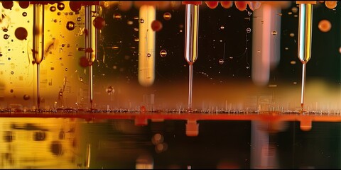 Wall Mural - precision image of a liquid chromatography setup, with samples being carefully prepared for analysis