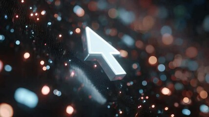 Wall Mural - abstract animation of cursor with glowing particles and shimmering light effect, a modern digital