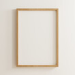 © Vanitjan - Empty poster mockup with vertical wooden frame- 3D rendering
