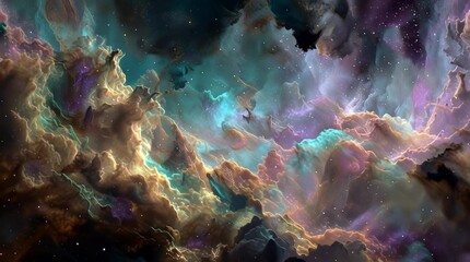Wall Mural - abstract colorful universe nebula clouds in space