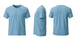 © nida sofiah - A set of three perspectives showcasing a light blue t-shirt, ideal for casual wear, displayed against a neutral background