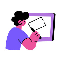 Canvas Print - a flat style illustration showing an expert designer