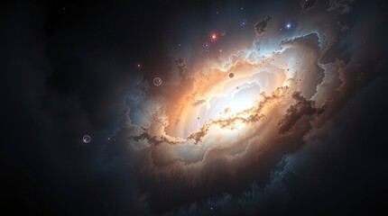 Wall Mural - A tight close-up of a nebula in outer space, intense dramatic weather, stormy skies, detailed focus and high tension