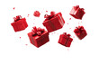© Sanjida - Red gift boxes flying, isolated on a transparent background png