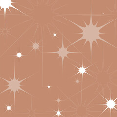 Wall Mural - Brown Glittery Stars Background, Flat Style Artwork texture