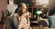 © peopleimages.com - Senior woman, smell or morning with coffee for drink, beverage or aroma on chair at retirement home. Elderly, female person or relax with cup or mug of caffeine scent for warm roast at old age house