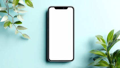 Wall Mural - Use the blank space on this cartoon phone screen mockup to showcase your app UI.