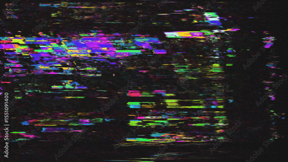 Cyberpunk Glitch Art, VHS Static Texture, Pixelated Errors, Digital ...