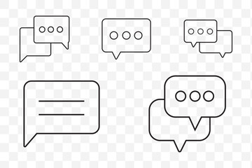 Wall Mural - chat bubble set outline vector isolated on white background. chat icon.line chat icons for flat desi