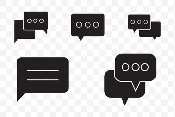 Wall Mural - chat bubble set outline vector isolated on white background. chat icon.line chat icons for flat desi
