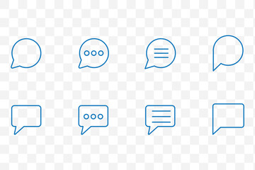 Wall Mural - chat bubble set outline vector isolated on white background. chat icon.line chat icons for flat desi