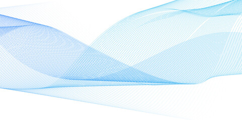 Dynamic minimal smoke blue flow sound line. Abstract glowing white blend line smooth flow soundwave curve energy gradient vector futuristic digital outline line science design.	