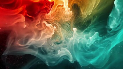 Wall Mural - swirling cosmic clouds in vibrant hues of red and blue creating a mesmerizing celestial display, swi