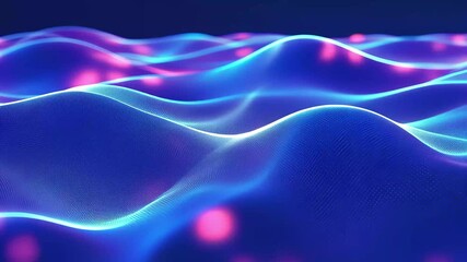 Wall Mural - smooth blue wavy lights create an abstract background with vibrant colors and depth, blue wavy smoot