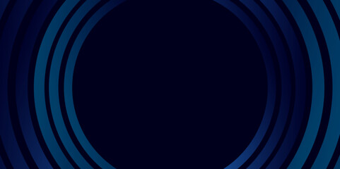 Wall Mural - abstract circular lines on dark blue background. geometric shiny blue swirl stripe line art design f