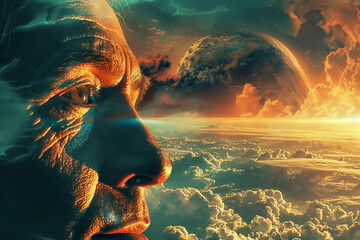 Wall Mural - ai generated image of fantastic landscape of another mystery world