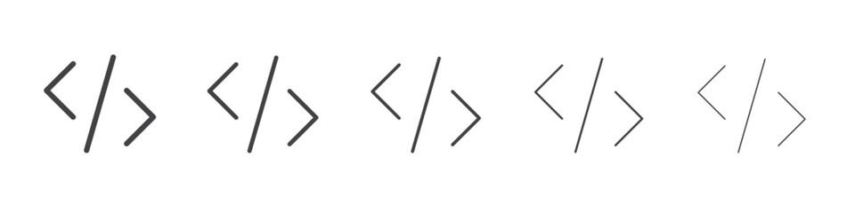 Code icon outline ilustration vector symbol