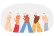 © aprint22com - Applause from multiethnic hands of women clapping in support of initiative to combat sexism. Applause of multiracial people expressing gratitude to singer or musician performing at concert