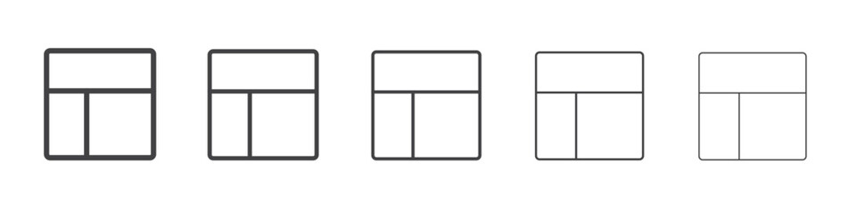 Layout left icon outline ilustration vector symbol